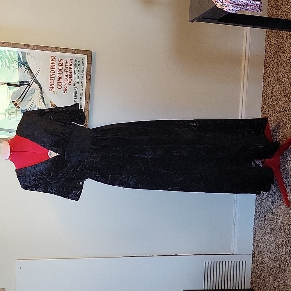 NWT Floral Black Velvet Maxi Dress